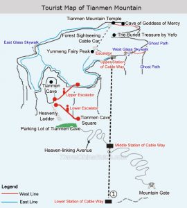 Map of Tianmen Mountain
