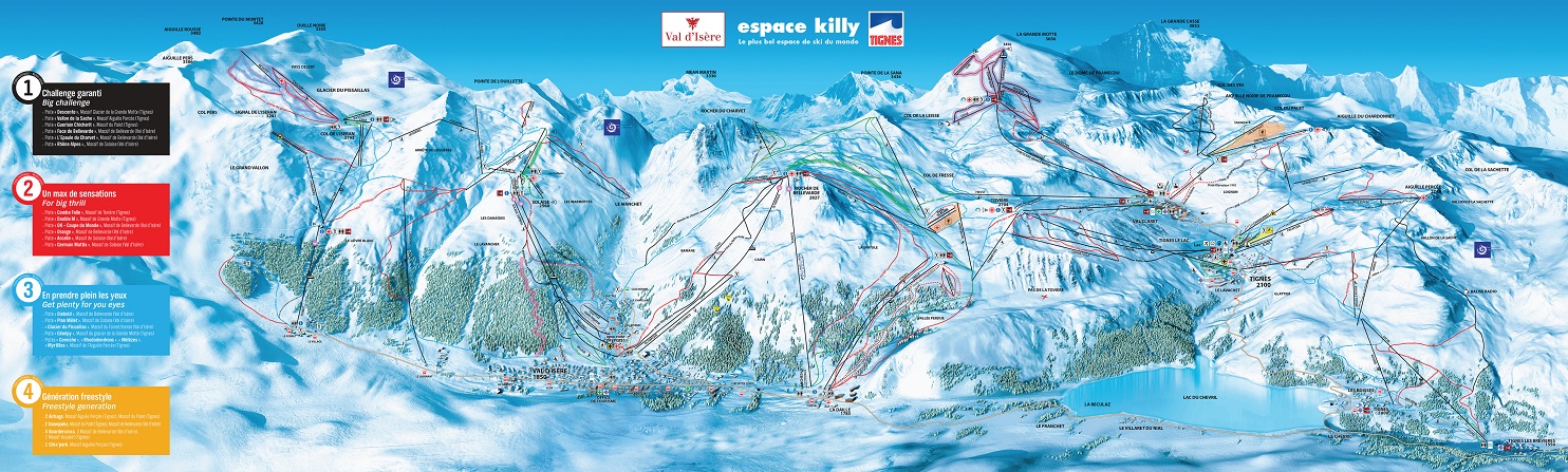 Tignes ski resort map